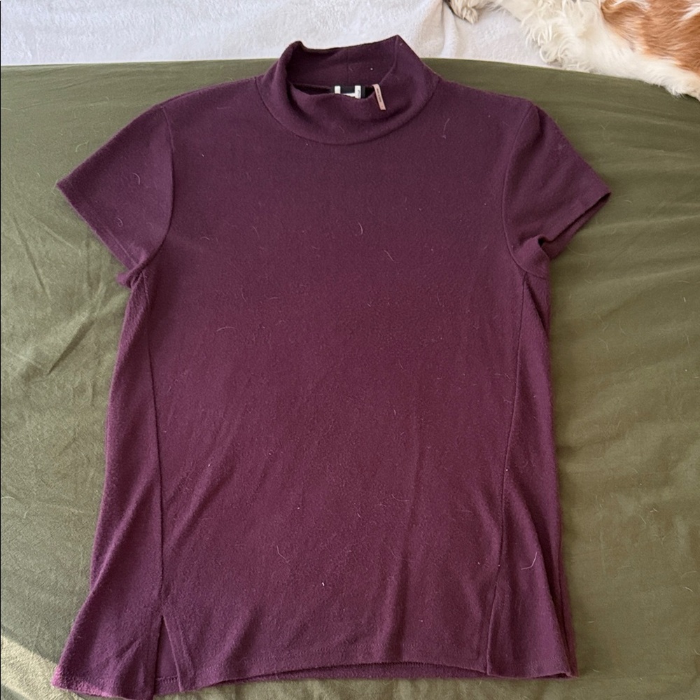 H by Bordeaux Dark Purple Short Sleeve Top